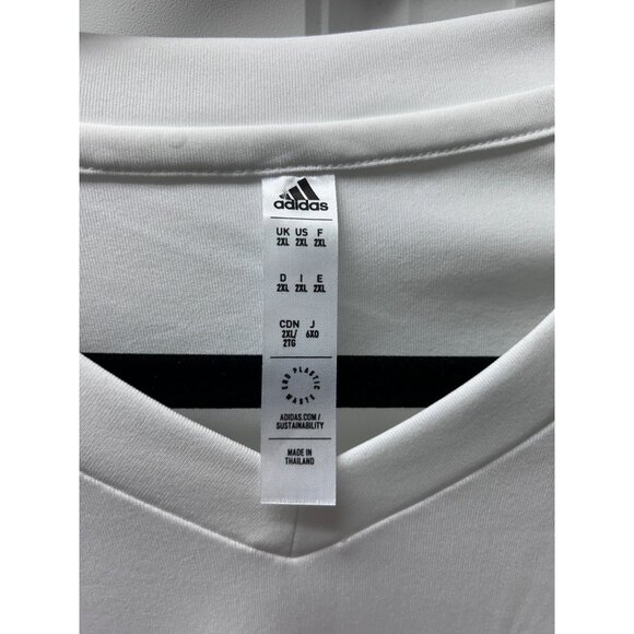 Adidas Aeroready Mens White Sports Tee Size 2XL - Breathable & Lightweight - Picture 3 of 9